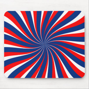Tapis De Souris Spirale bleu blanc rouge...