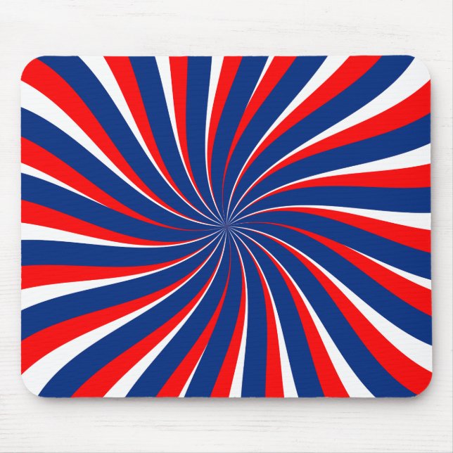 Tapis De Souris Spirale bleu blanc rouge... (Devant)