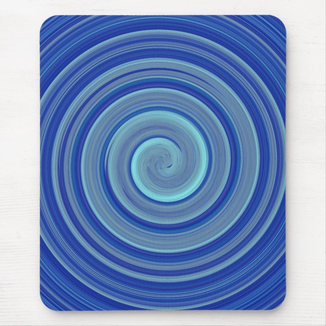 Tapis De Souris spirale bleue et turquoise (Devant)
