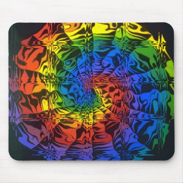 Tapis De Souris spirale d'arc-en-ciel (Devant)