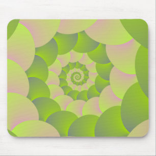 Tapis De Souris Spirale en rose et vert