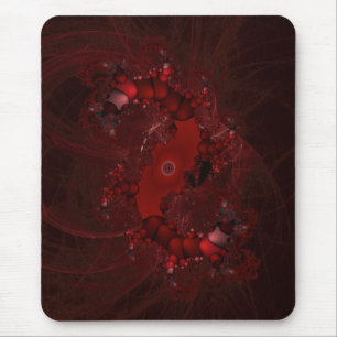 Tapis De Souris spirale fractale rouge