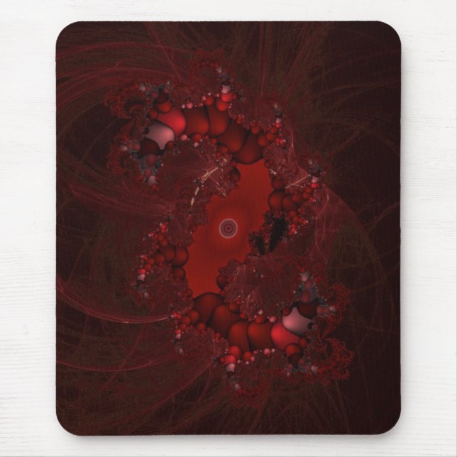 Tapis De Souris spirale fractale rouge (Devant)