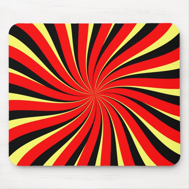 Tapis De Souris Spirale Noir Rouge Jaune (Devant)