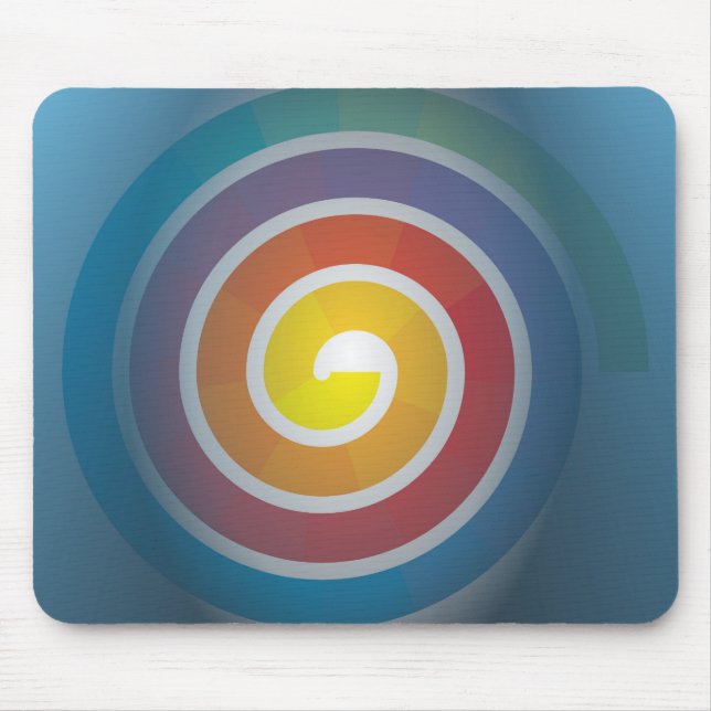 TAPIS DE SOURIS SPIRALE SUR FOND BLEU (Devant)