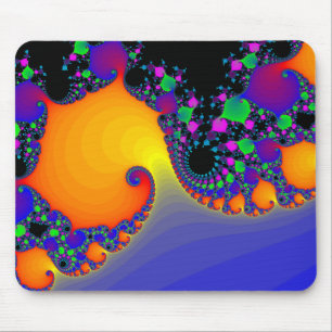 Tapis De Souris Spirales colorées de fractale :