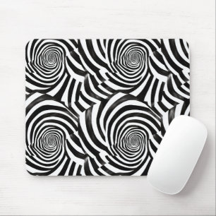 Tapis De Souris Spirales Noir Blanc