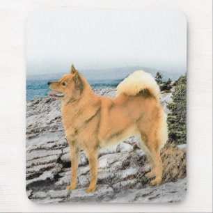 Tapis De Souris Spitz finlandais à Seashore Peinture - Chien Art