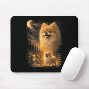 Tapis De Souris Spitz Nain Hurleur à la Lune – Chien Drôle Vintage