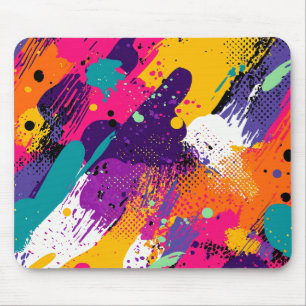 Tapis De Souris Splash couleur Abstrait dans le style comique rétr