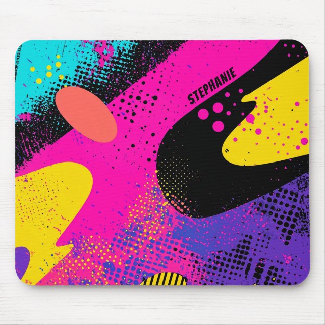 Tapis De Souris Splash couleur Abstrait dans le style comique rétr (Devant)