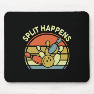 Tapis De Souris Split Happens Bowling chemise Funny Papa Vintage F