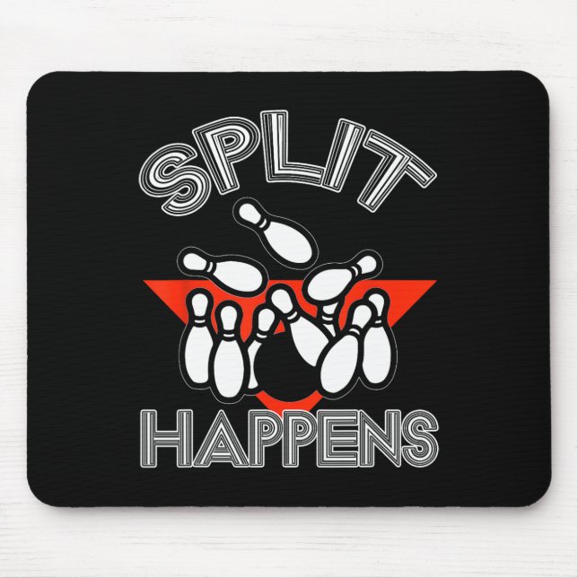 Tapis De Souris Split Happings Bowling Shirt Funny Spare Ball Team (Devant)