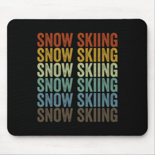 Tapis De Souris Sports de ski sur neige rétro
