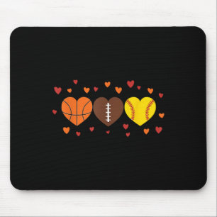 Tapis De Souris Sports Love Football Basketball Saint-Valentin