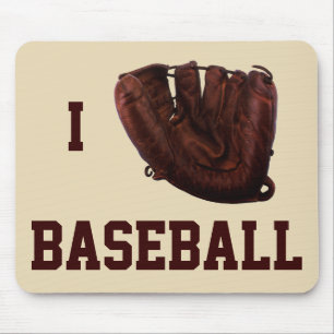 Tapis De Souris Sports vintages, J'Aime Le Baseball, J'Aime Le Bas