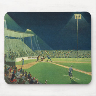 Tapis De Souris Sports vintages, match de baseball de nuit
