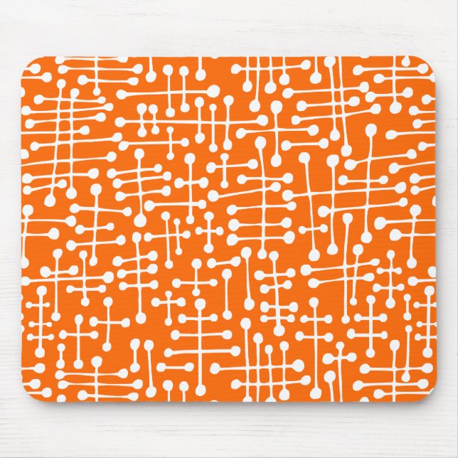 Tapis De Souris Spots connectés - Blanc sur orange (Devant)