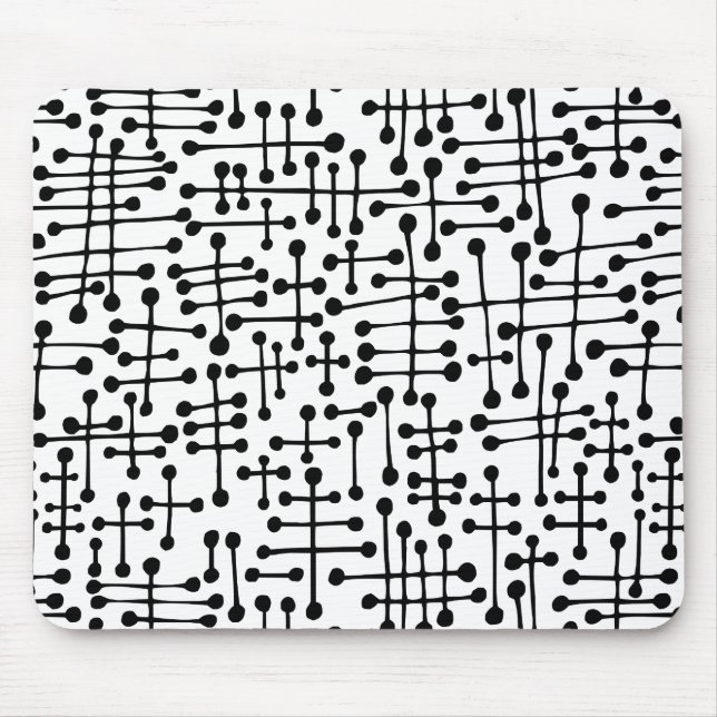 Tapis De Souris Spots connectés - Noir sur Blanc (Devant)