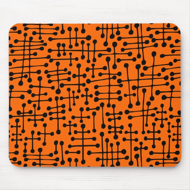 Tapis De Souris Spots connectés - Noir sur orange (Devant)