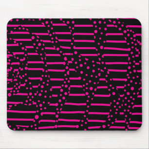 Tapis De Souris Spots et bandes 2 - Magenta et noir