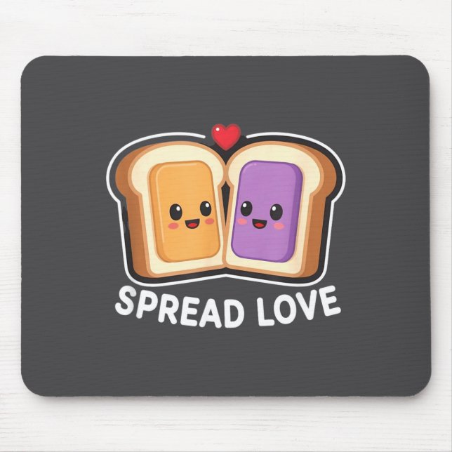 Tapis De Souris Spread Love Peanut Butter And Jelly Valentine Desi (Devant)