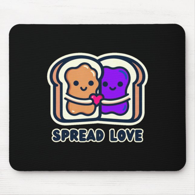 Tapis De Souris Spread Love Peanut Butter And Jelly Valentine Desi (Devant)