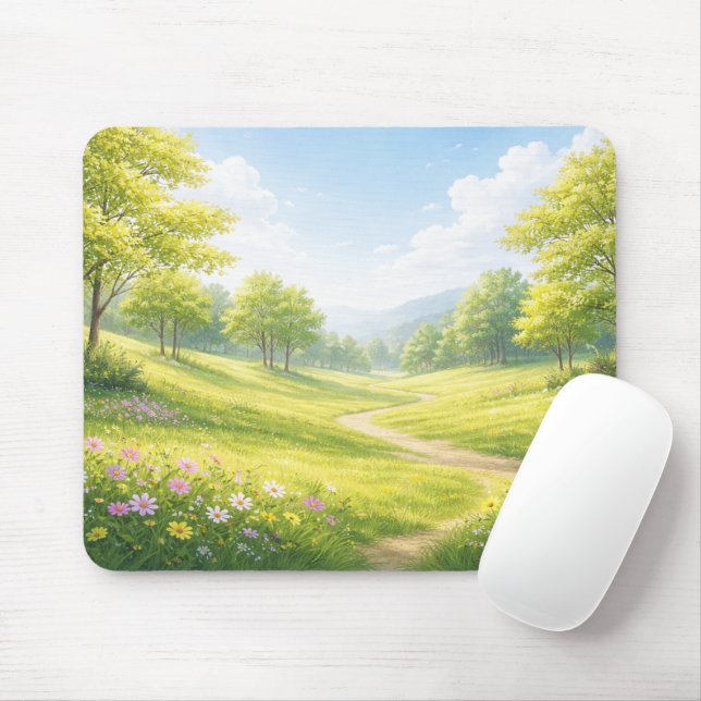 Tapis De Souris Spring Meadow Nature Mouse Pad (Avec souris)