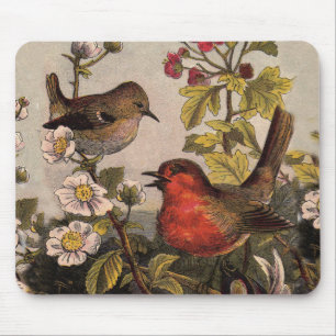 Tapis De Souris Spring Robin Birds Red Birding