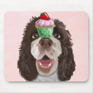 Tapis De Souris Springer spaniel avec le petit gâteau 2