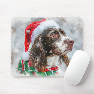 Tapis De Souris Springer Spaniel Chien Fête de Noël