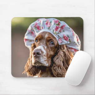 Tapis De Souris Springer Spaniel portant un Casquette de douche