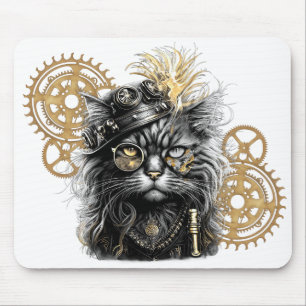 Tapis De Souris Spunky Paws Le Chat Steampunk Funky 