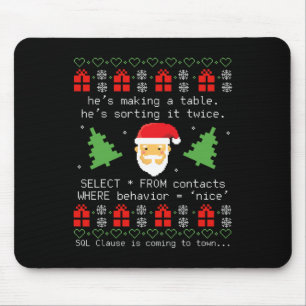 Tapis De Souris Sql Père Noël Clause de Base de Données Code Dével
