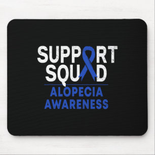Tapis De Souris Squad Alopecia Sensibilisation Bleu Aa Ribbon Guer
