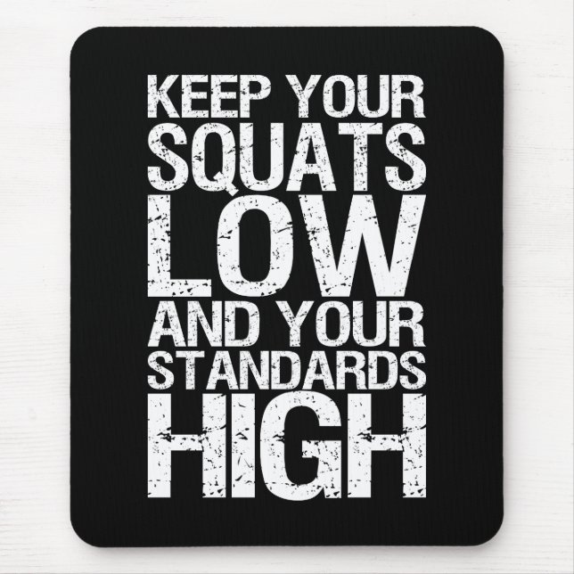 Tapis De Souris Squat Low - Exercice de musculation Motivationnel (Devant)