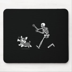Tapis De Souris Squelette Chasse Corgi Halloween Vibe Corgi Chien