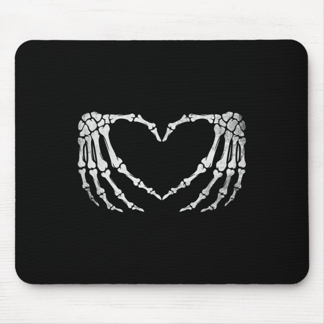 Tapis De Souris Squelette Coeur main Signer Costume d'Halloween Vi (Devant)