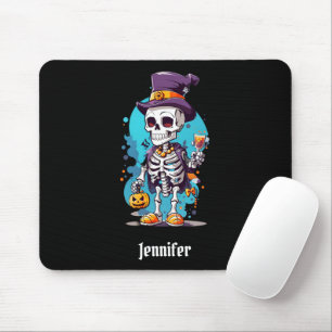 Tapis De Souris Squelette cool dans un Halloween de chapeau haut d