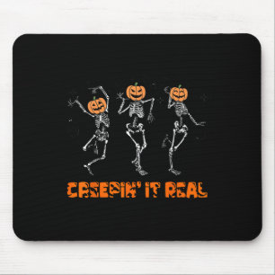 Tapis De Souris Squelette Danse Effrayant Halloween Drôle
