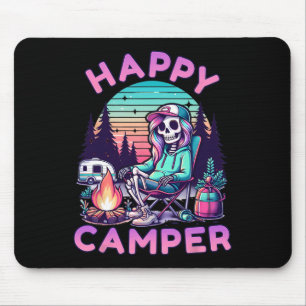 Tapis De Souris Squelette de campeur heureux Camping Vacances d'ét