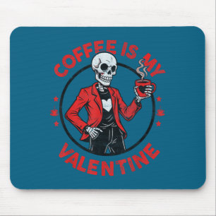 Tapis De Souris Squelette de chemise Café Saint-Valentin Rétro Vin