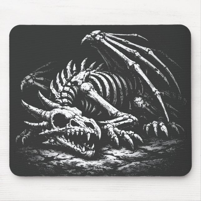 Tapis De Souris Squelette de dragon — par BurnsInHell (Devant)