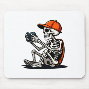 Tapis De Souris Squelette de Halloween joueur de vidéo gaming 1