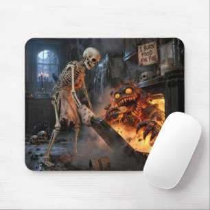 Tapis De Souris Squelette de Halloween préparant des biscuits