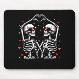 Tapis De Souris squelette de la Saint-Valentin tenant un cœur drôl