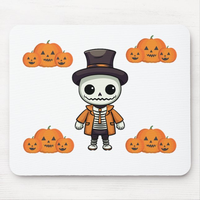 Tapis De Souris Squelette de la souris d'Halloween (Devant)