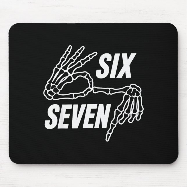 Tapis De Souris Squelette de mains de mème Six Seven 6 7 Signe  (Devant)
