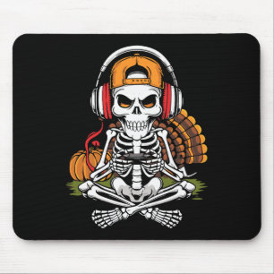 Tapis De Souris Squelette de Thanksgiving Joueur Vidéo Hommes Garç