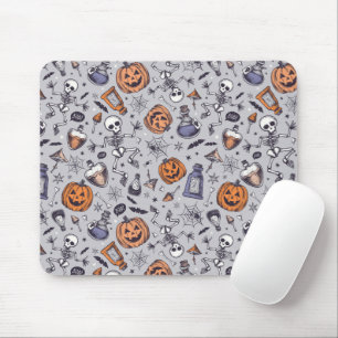 Tapis De Souris Squelette d'Halloween vintage et Motif de potions